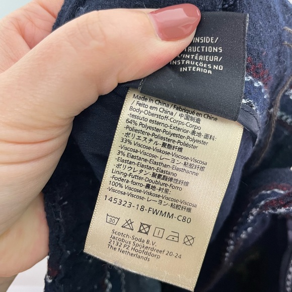 SCOTCH & SODA Blake Pleated tweed Chinos - Navy - Picture 11 of 13